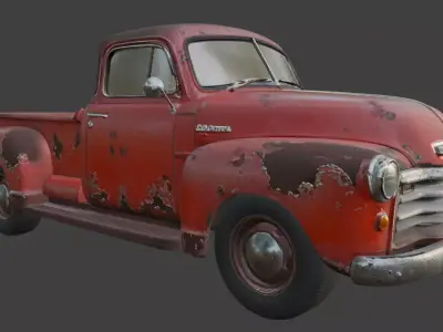 Vintage Rusty Pickup Truck 3D Model 3D model 27