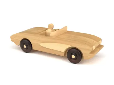 Wooden toy car 41 3D model