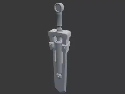 Mechanical sword Low-poly 3D model