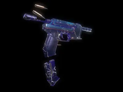 Stylized Pistol Skin Low-poly 3D model