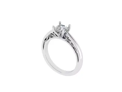 Solitaire Engagement Ring 3D print model 112