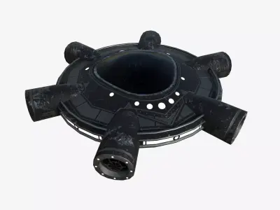 Alien Spaceship UFO J10 Full Black - Sci Fi Spacecraft Design Low-poly 3D model
