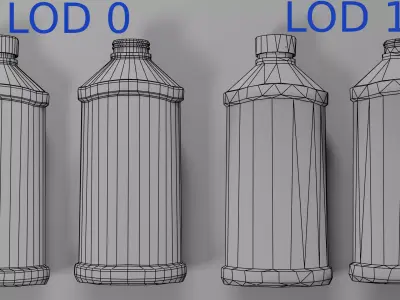 Low Poly Fire Starter Fuel Bottle - Game Ready Survival Prop Low-poly 3D model