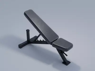 Weight Bench 4K and 2K Textures Low-poly 3D model