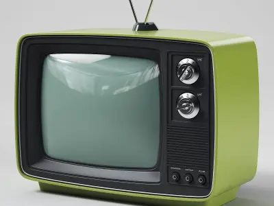Retro 70s Television Set 3D model