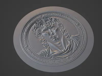 Alexander the Great Medallion 3D print model buy