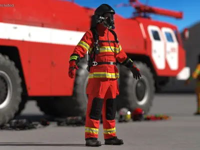  Firefighter Rescuer Rigged 