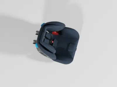 Blue colour detailed Chicco Seat 4 Fix 0-36 kg baby car seat  S Low-poly 3D model