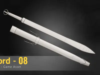 Sword-08 Low-poly 3D model