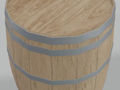 Light Toasted Lowpoly Firkin Barrel Low-poly 3D model