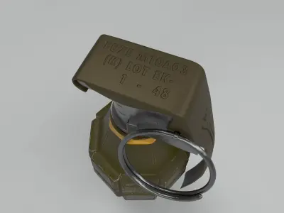 Hand Grenade Low-poly 3D model 4