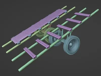 Push cart or Thela gari  3D model