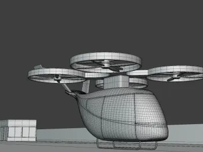 Futuristic droneport II 3D model