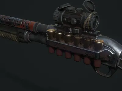 Shotgun Remi Low-poly 3D model