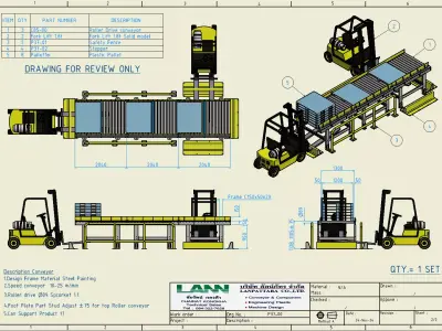 Roller Chain Conveyor pallet - 02 Low-poly 3D model