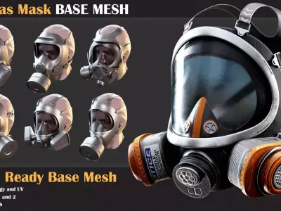 25 Gas Mask Base Mesh - VOL 09 3D model