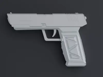 Flat Pistol 3D model