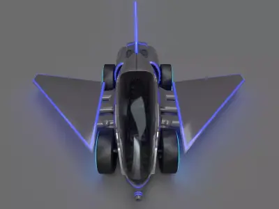 Futuristic flying Car 3d Model Low-poly 3D model