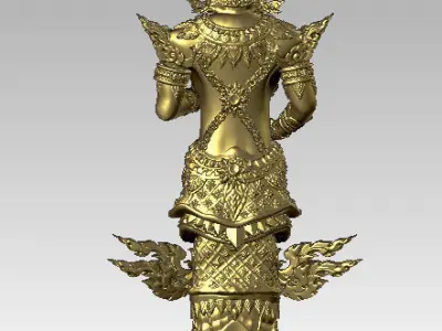 SiamLegend-SiamTawarThiraj gold statue of thai god Texture