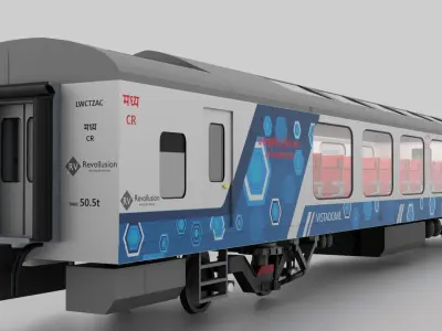 3D LHB Vistadome Coach Indian Railway 3D model