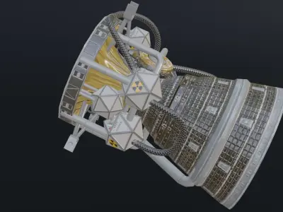 Photorealistic Rocket Engine Low-poly 3D model