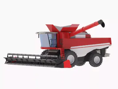 Harvester Combine MF 9505 Low-poly 3D model