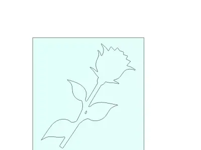 Elegant Rose Silhouette Craft Mold for Wall Decor 3D model