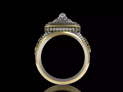 Lion Head Billionaire Hip Hop Ring 3D print model