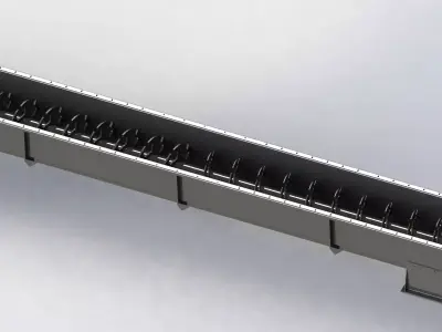 DOUBLE-SIDED MIXING SCREW CONVEYOR 3D model