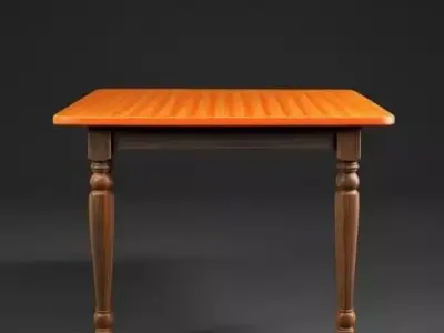 Wooden Dining Table Low-poly 3D model