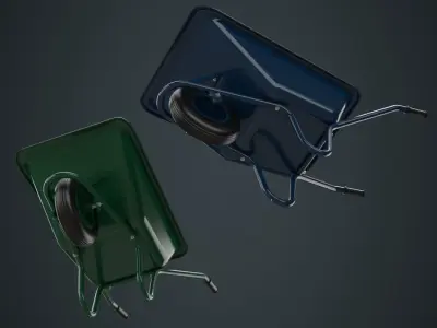 Wheelbarrow 1A Low-poly 3D model