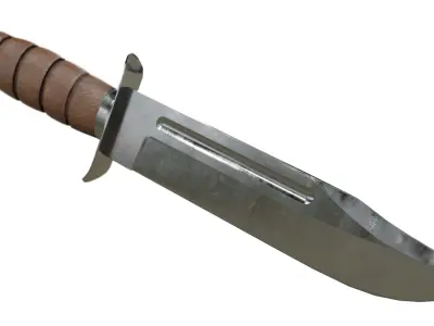 Damascus Kabar Knife Low-poly 3D model