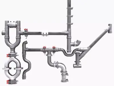 Pipe and Pipe Clamp Pack 3D model