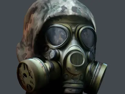 Gas mask helmet 3d model military combat Low-poly 3D model Low-poly 3D model order
