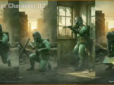 Hazmat Character 02 Low-poly 3D model