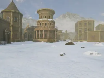 Snowy Architectural Ruins 3D model