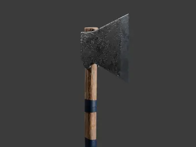 Battle Axe Low-poly 3D model 17