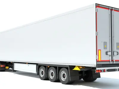Truck with Refrigerator Trailer 3D model purchase