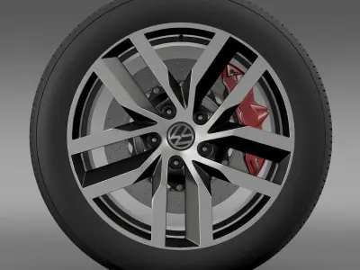 Volkswagen Golf S wheel 3D model