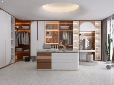 Dressing room Wardrobe closet full Scene 3D model