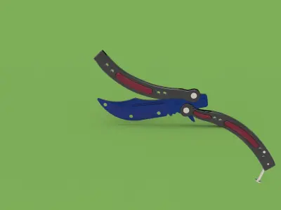 Butterfly knife 3D model purchase
