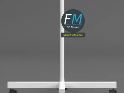 4 wheels rolling stand base 3D model