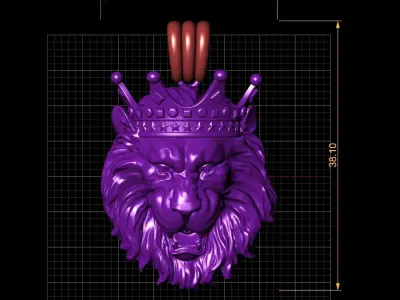 lion pendant 3D print model purchase