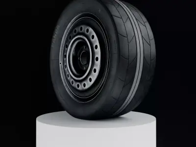 Car Wheel Sport  High Poly Tire with Rims 3D model