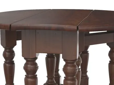 Small Antique Oak Gateleg Occasional Table 3D model