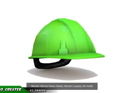 Worker Safety Helmet Collection Lowpoly 3d model 3D Model Pack