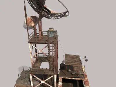 Post-Apocalyptic Outpost Tower 3D model