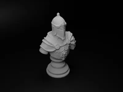 King Arthurs Knight Bust Chess 3D print model