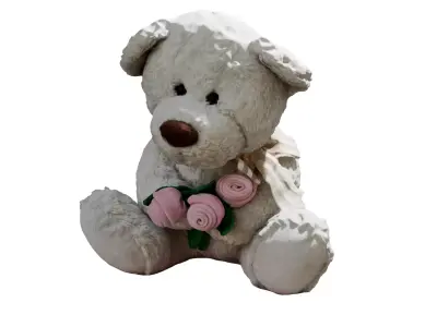Toy White Bear Low-poly 3D model
