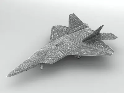 F-22 Raptor Jet Aircraft Low-poly 3D model
